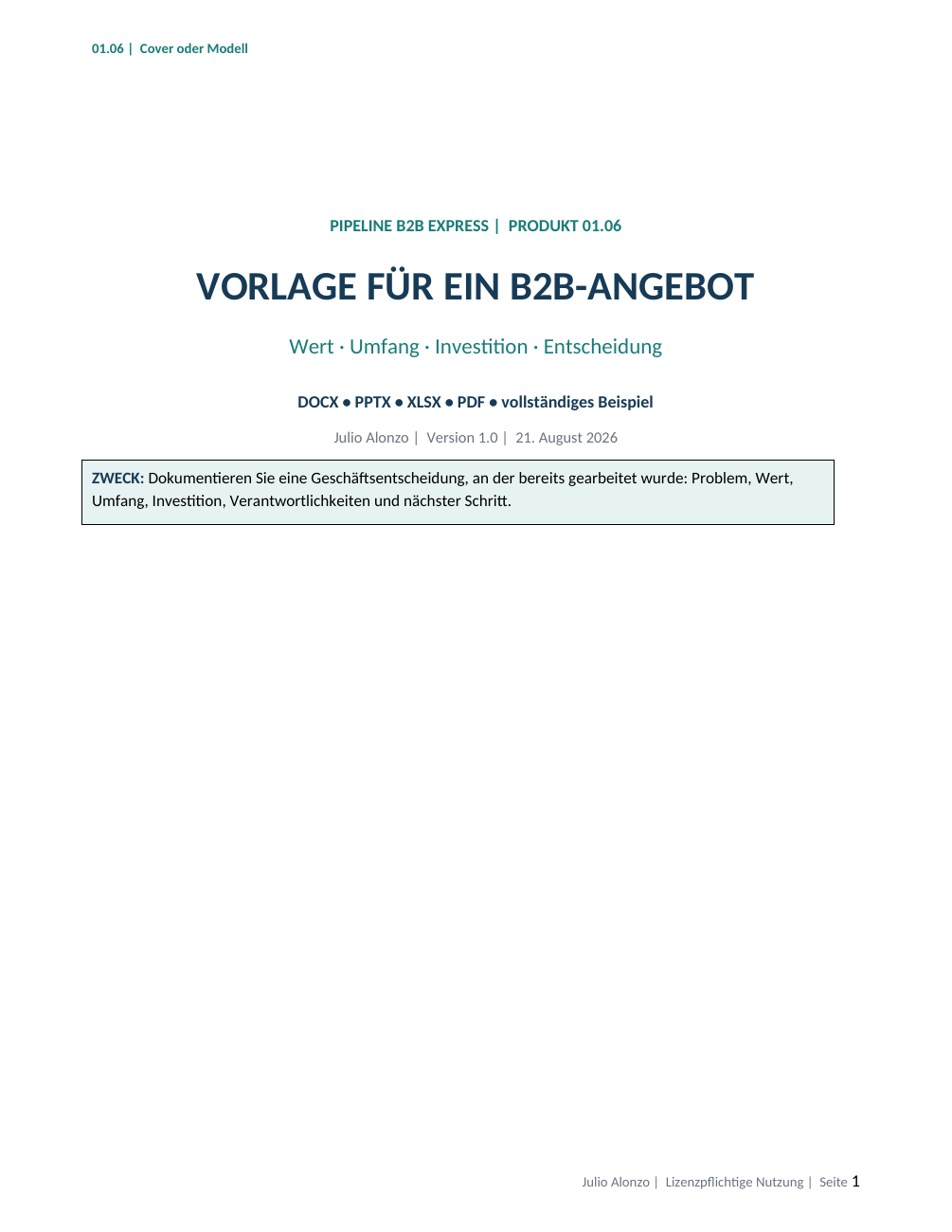 Portada real de Plantilla de propuesta comercial B2B, Product_ID 01.06