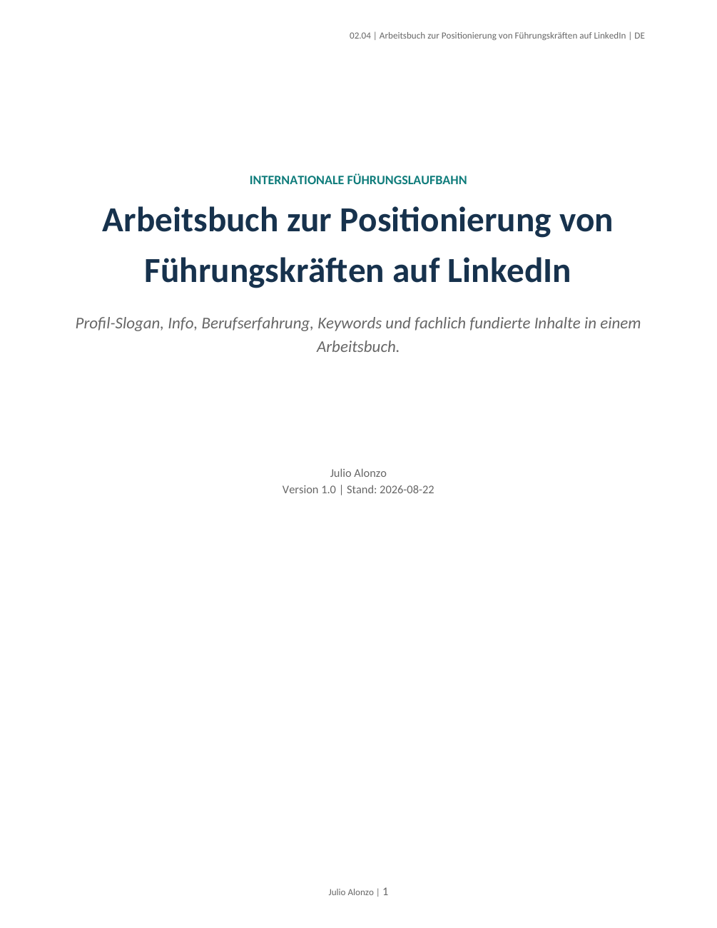 Portada real de LinkedIn Executive Positioning Workbook, Product_ID 02.04