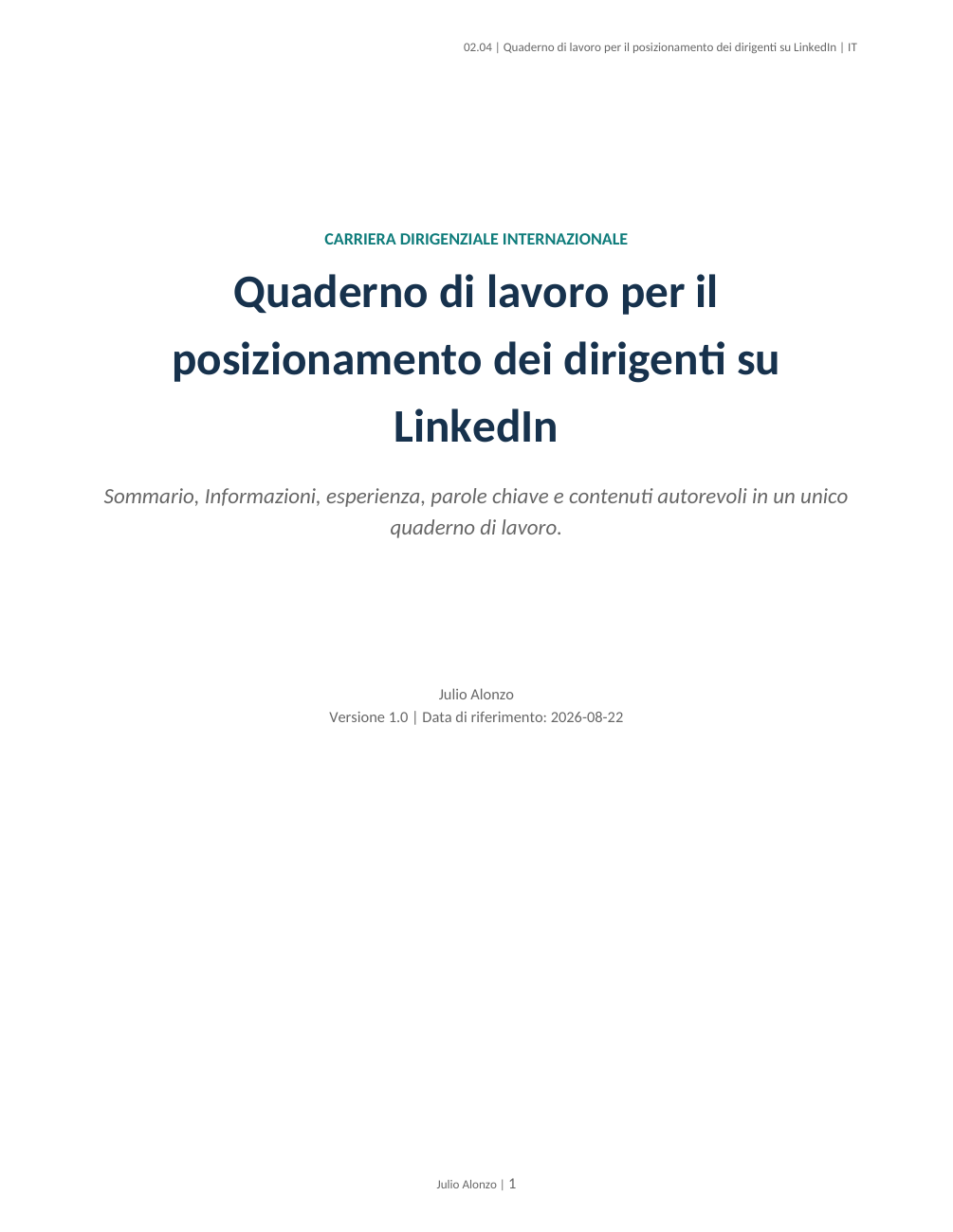 Portada real de LinkedIn Executive Positioning Workbook, Product_ID 02.04