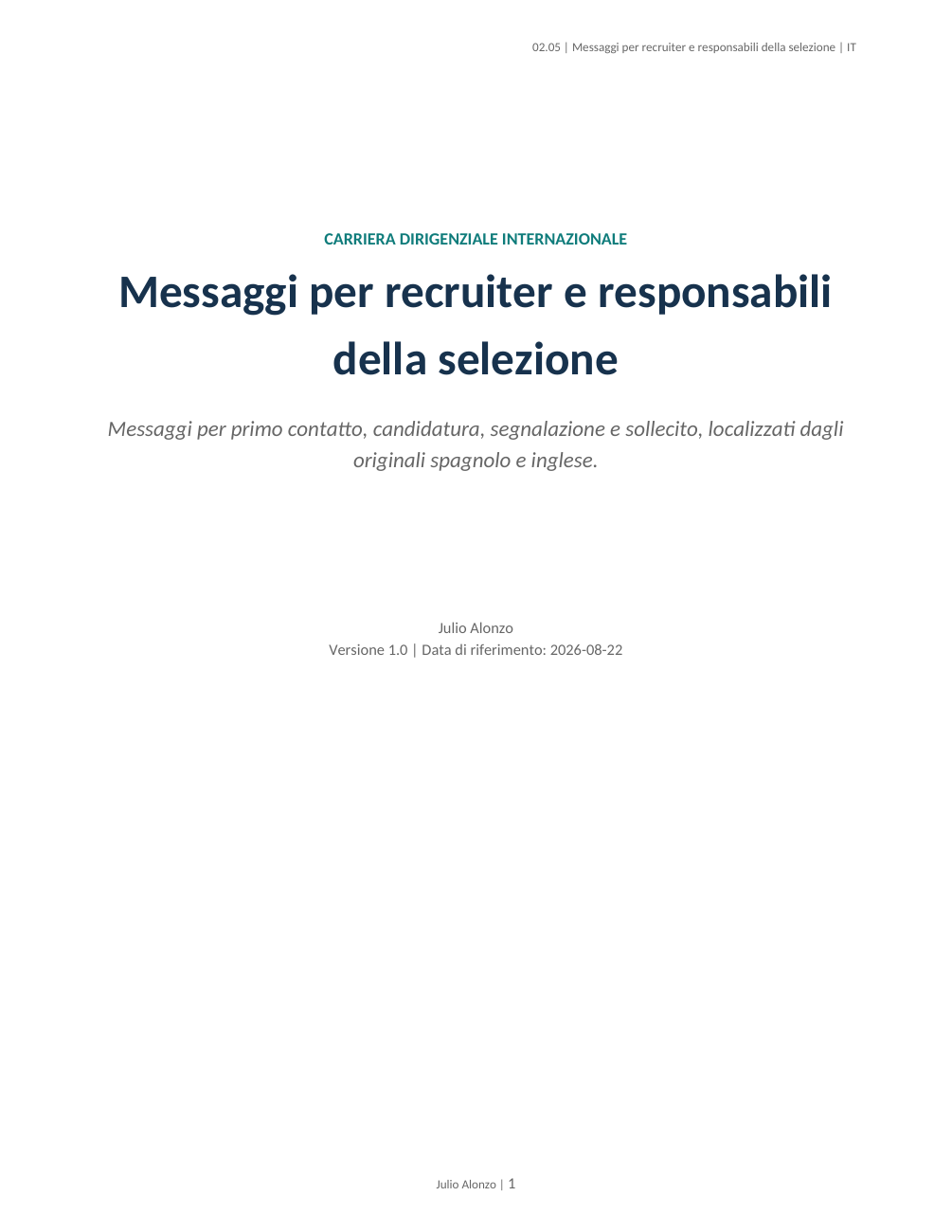 Portada real de Mensajes para reclutadores y hiring managers, Product_ID 02.05