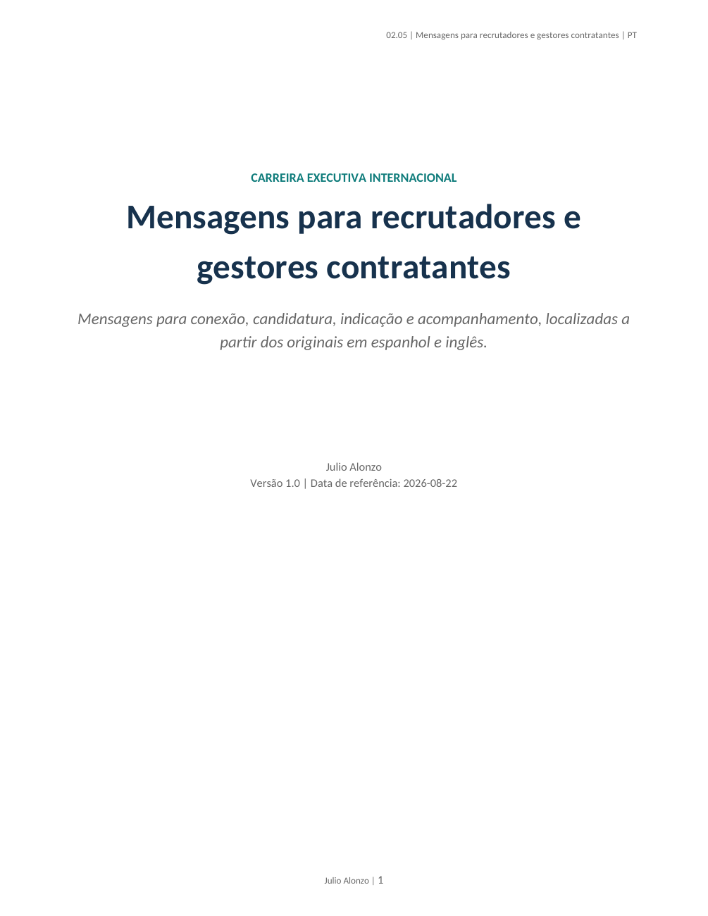 Portada real de Mensajes para reclutadores y hiring managers, Product_ID 02.05