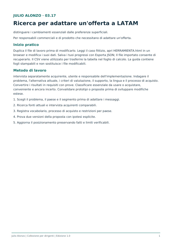 Portada real de Investigación para adaptar una oferta a LATAM, Product_ID 03.17