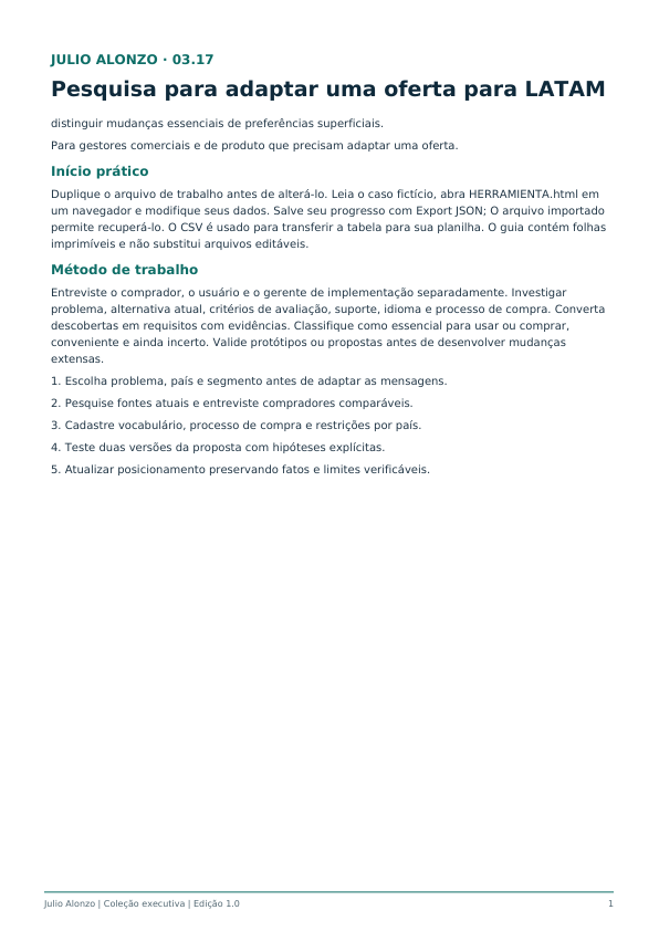Portada real de Investigación para adaptar una oferta a LATAM, Product_ID 03.17