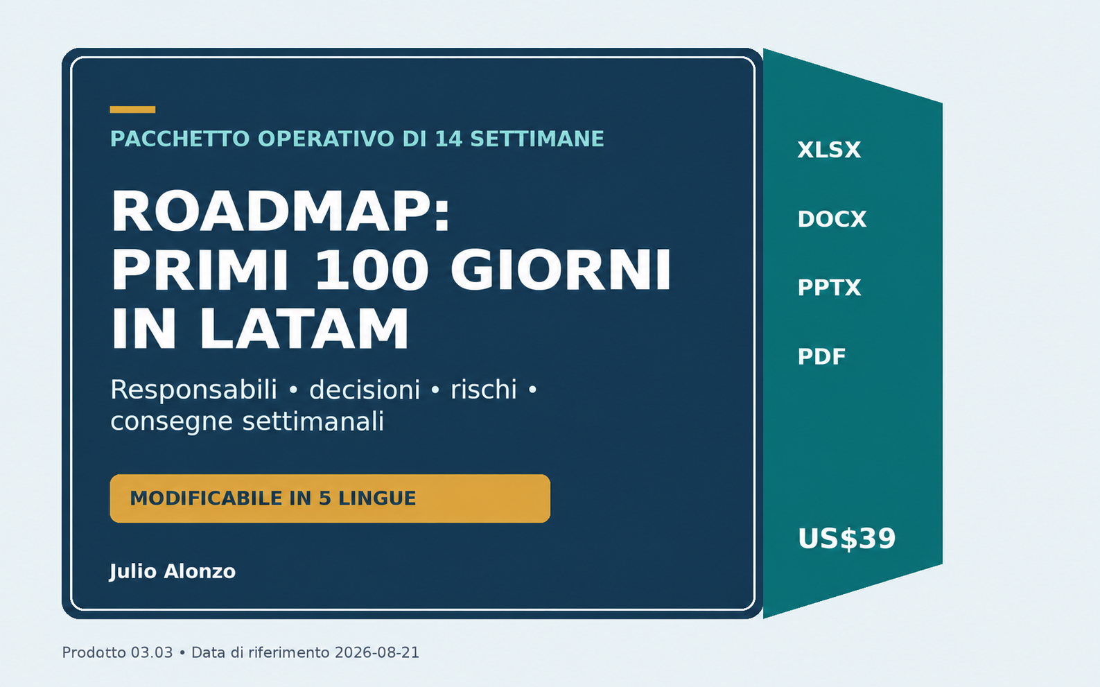 Portada real de First 100 Days LATAM Roadmap, Product_ID 03.03