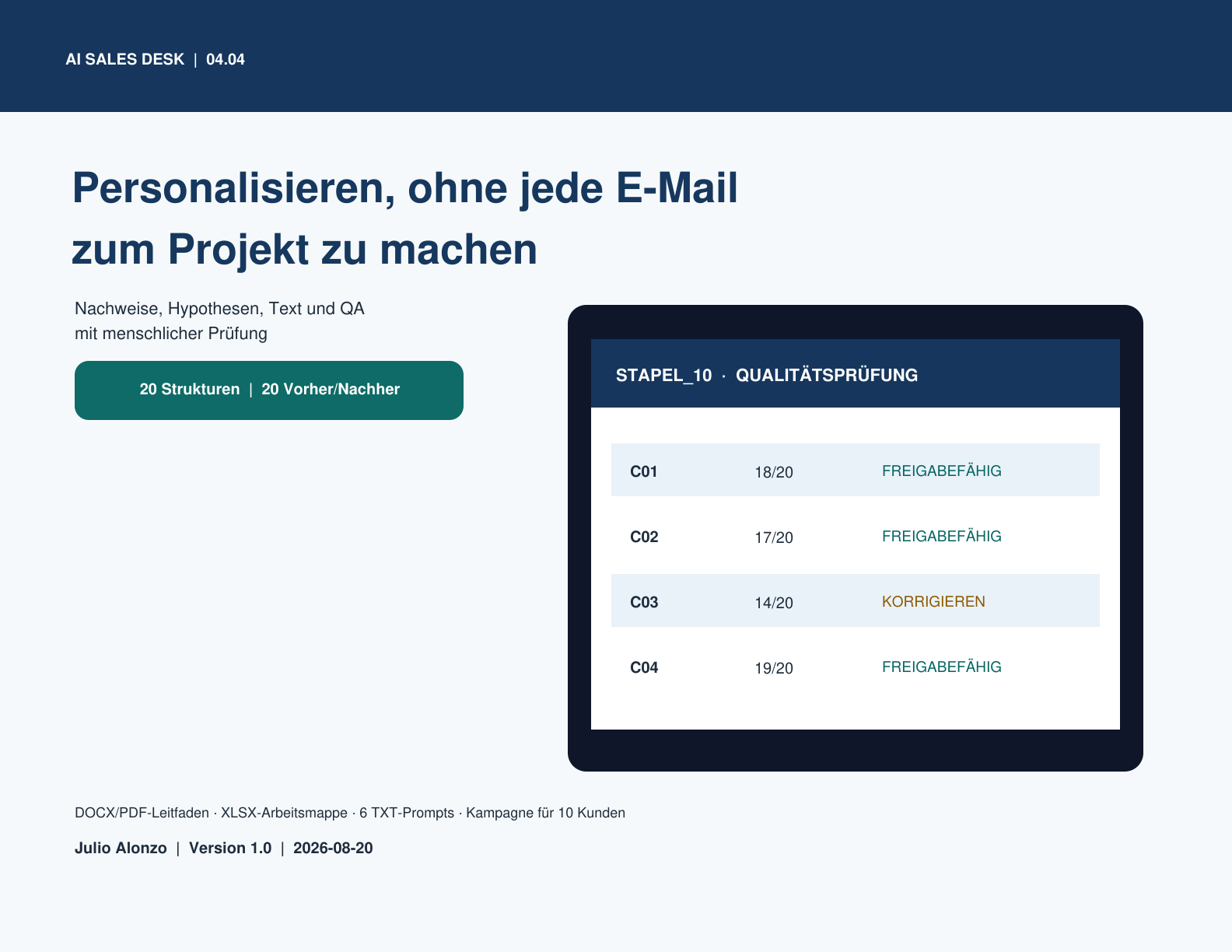 Portada real de Sistema de personalización de correos con IA, Product_ID 04.04