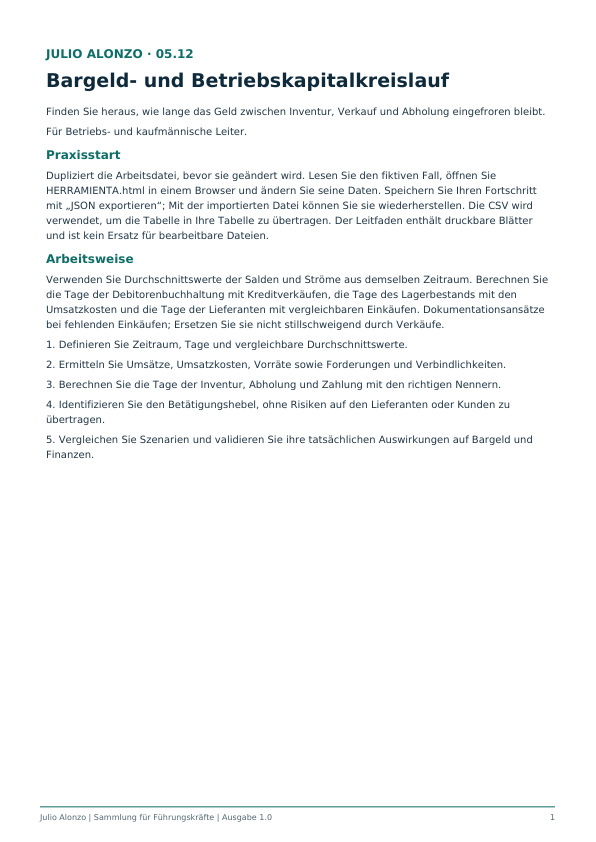 Portada real de Ciclo de caja y capital de trabajo, Product_ID 05.12