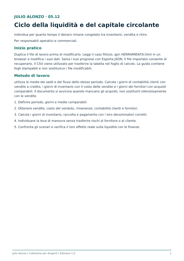 Portada real de Ciclo de caja y capital de trabajo, Product_ID 05.12