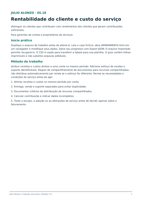 Portada real de Rentabilidad de clientes y costo de atención, Product_ID 05.18