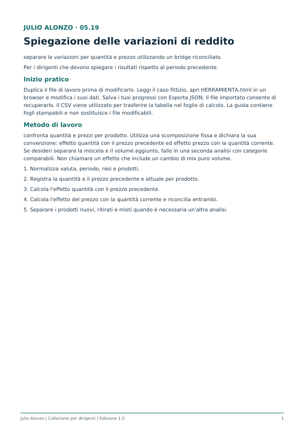 Portada real de Explicación de variaciones de ingresos, Product_ID 05.19