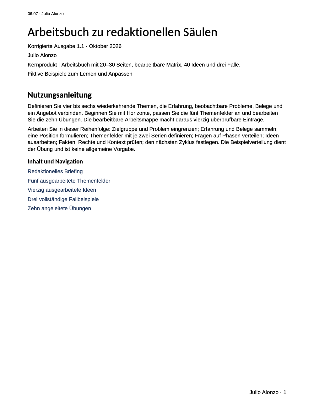 Portada real de Workbook de pilares editoriales, Product_ID 06.07