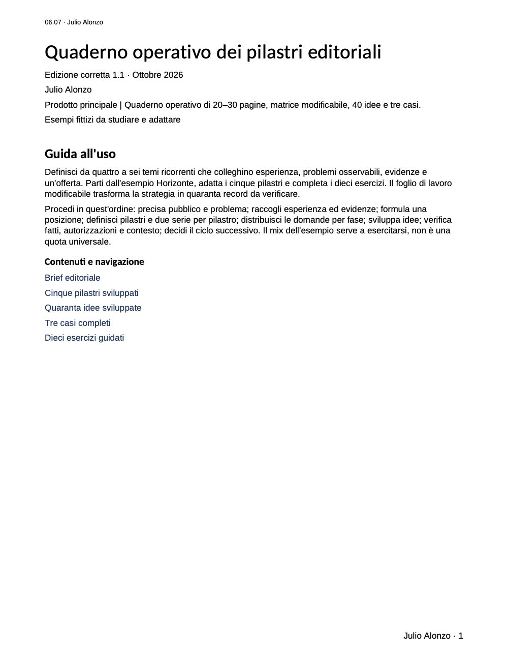 Portada real de Workbook de pilares editoriales, Product_ID 06.07