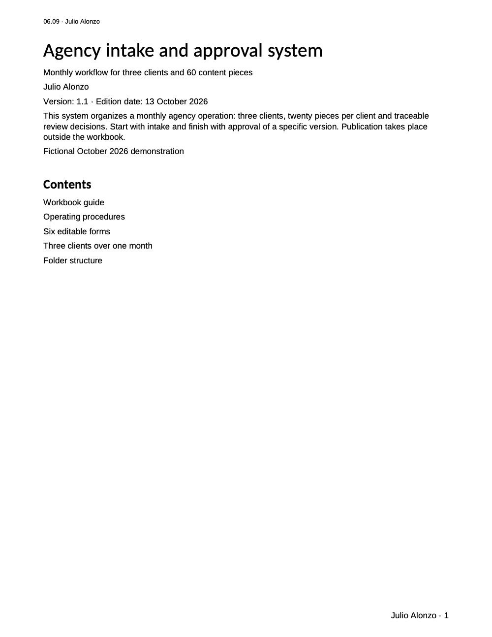Portada real de Sistema de intake y aprobación para agencias, Product_ID 06.09
