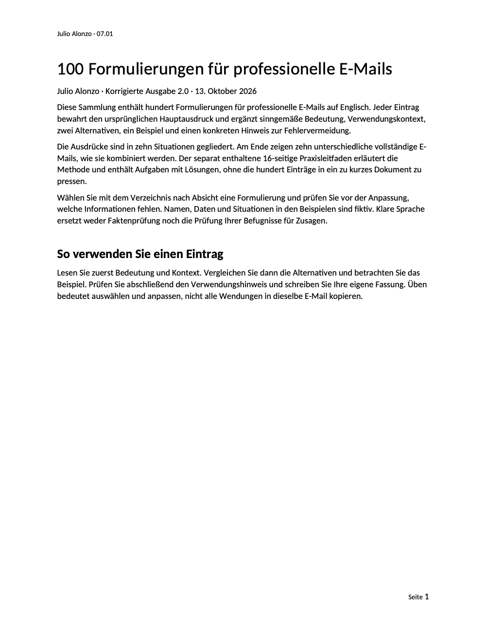 Portada real de 100 frases para correos profesionales, Product_ID 07.01