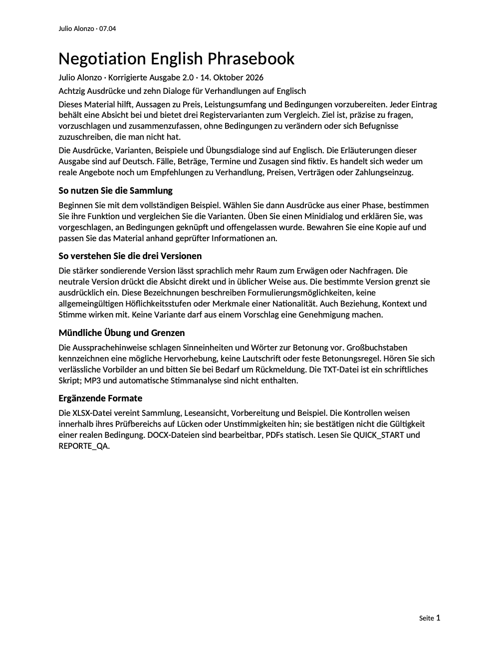 Portada real de Negotiation English Phrasebook, Product_ID 07.04