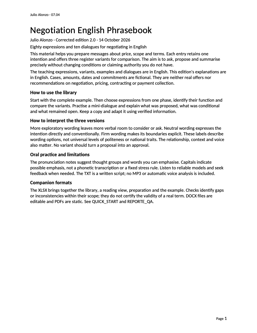 Portada real de Negotiation English Phrasebook, Product_ID 07.04